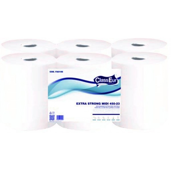 Prosop hartie MIDI, alb, 2 straturi ClassEur laminat, 6 role/bax Prosop hartie MIDI, alb, 2 straturi ClassEur laminat, 6 role/bax